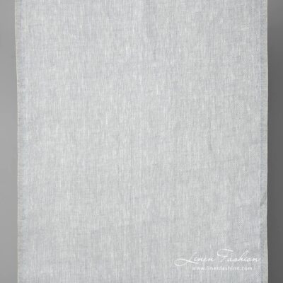 Narrow linen fabric in white-grey melange