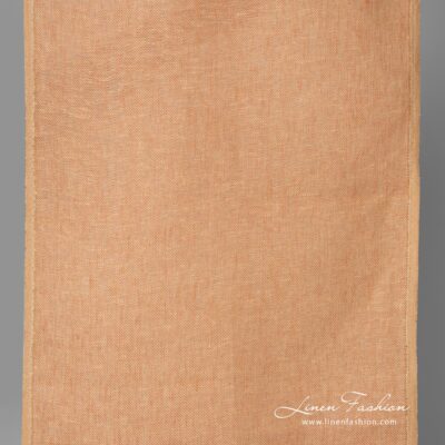 Narrow linen fabric peach colour