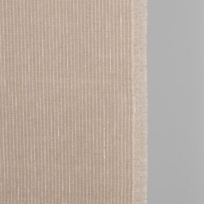 Narrow linen fabric nude colour with white stripes product photo detail