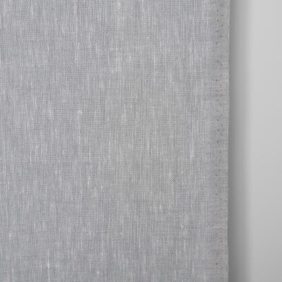 Narrow linen fabric in white and grey melange, 50cm