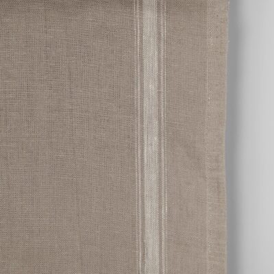 Narrow linen fabric brownish-grey white stripes on sides, 100% linen