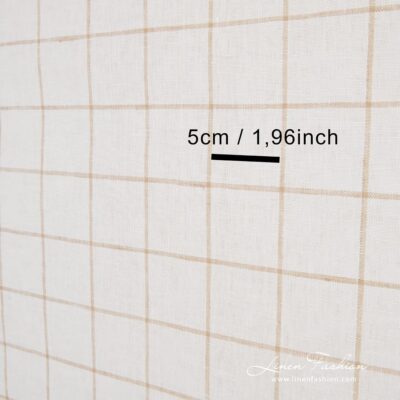 Linen fabric in beige checks, perfect for kitchen towels