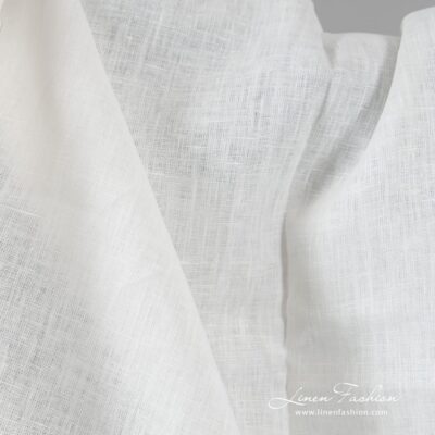 Off-white linen fabric in plain weave