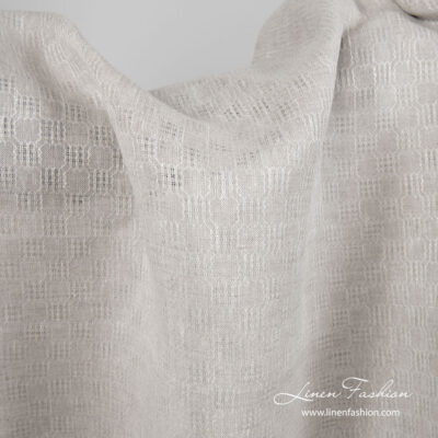Linen light grey patterned fabric 4 Light grey patterned fabric