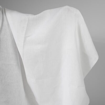Heavy linen fabric bright white colour