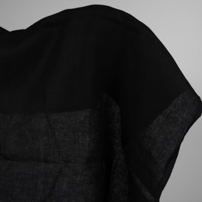 Heavy linen fabric black colour product photo