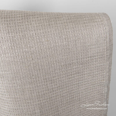 Waffle pattern pure linen undyed fabric