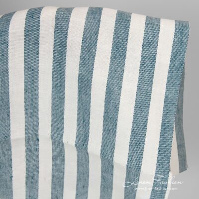 Striped thick linen fabric.