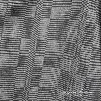 Black and white linen fabric in stripes