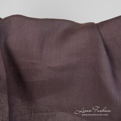 Lightweight linen fabric brownish purple colour product photo