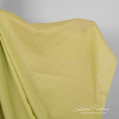 Linen fabric pale lime colour