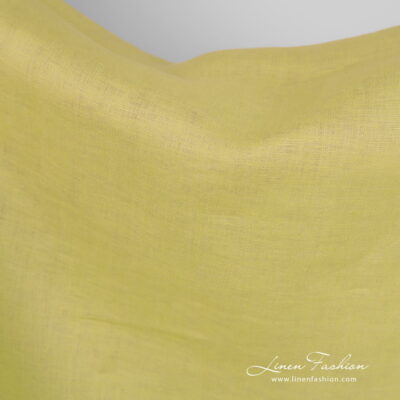 Linen fabric pale lime colour product photo