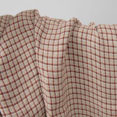 Linen grey fabric with red checks washed 6 Linen grey fabric with red checks washed product photo