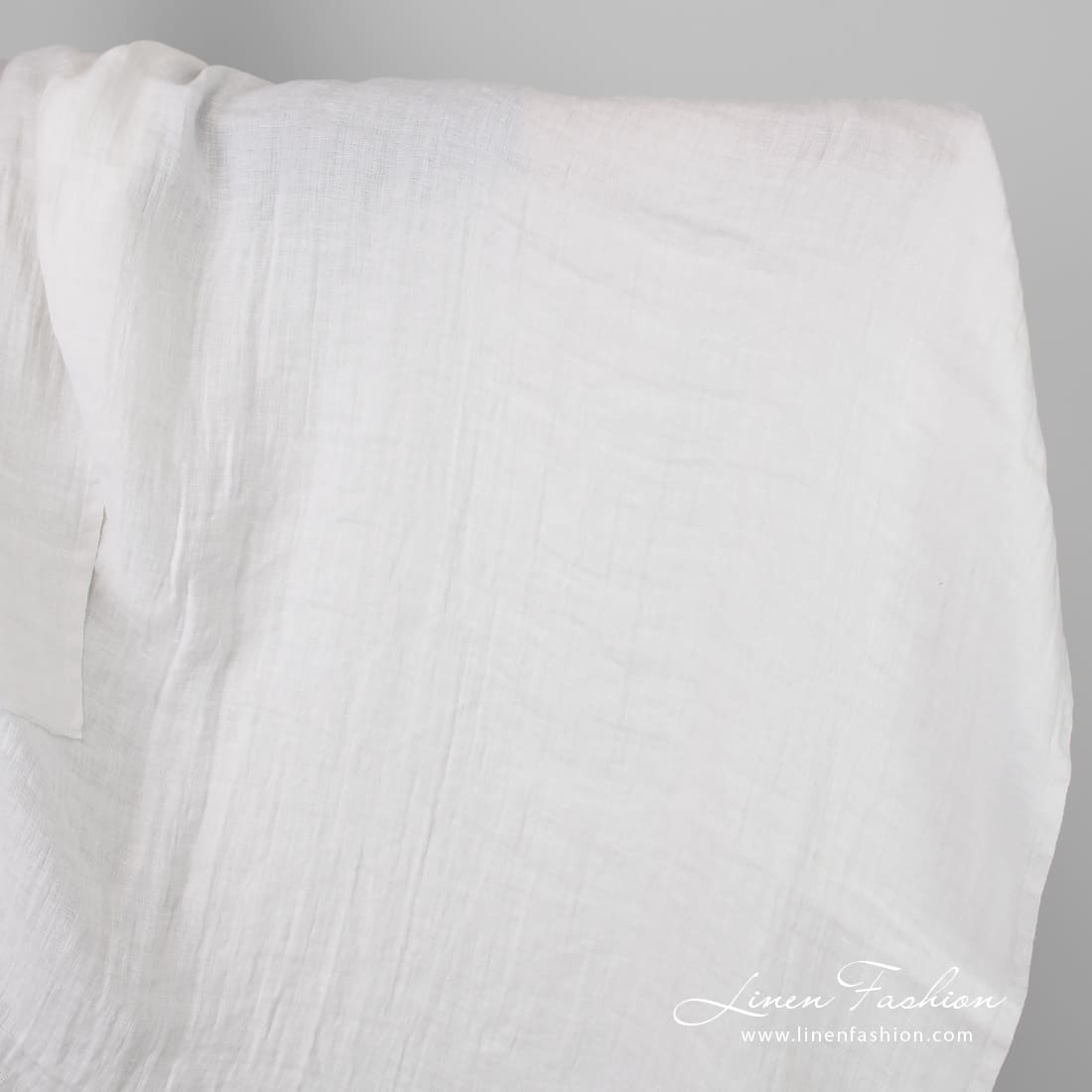 White linen fabric in checks
