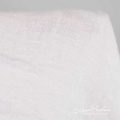 White linen fabric in checks, washed