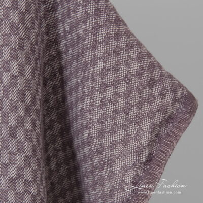 violet linen chess fabric, weight 230gr/m2.