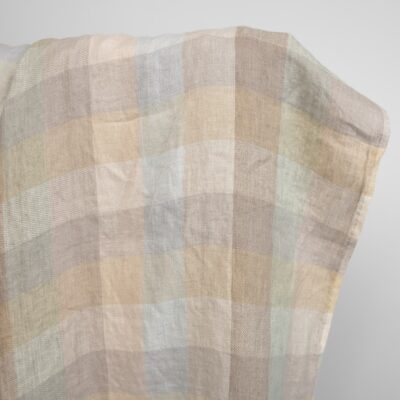 Linen washed fabric checks beige brown 5 linen washed checks beige sand