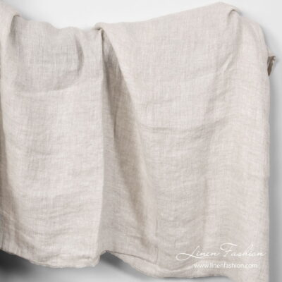 Washed linen fabric light grey tiny herringbone 4 Washed linen fabric light grey tiny herringbone