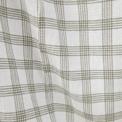 White washed linen cotton checked fabric 9 White washed linen cotton checked fabric texture