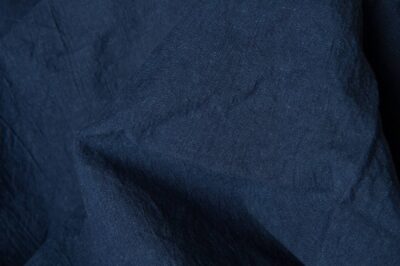 Washed linen fabric in dark blue