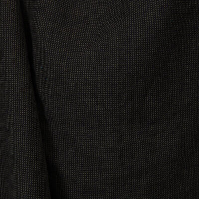 Patterned black linen cotton fabric.