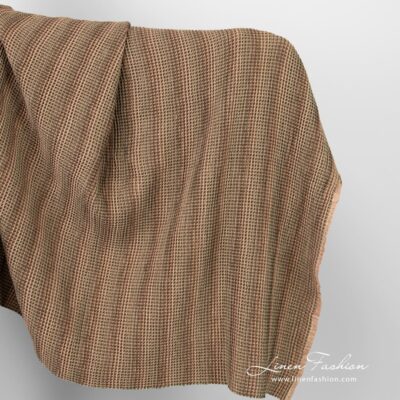 Linen cotton fabric in brown colour washed 5 Linen cotton fabric in brown color