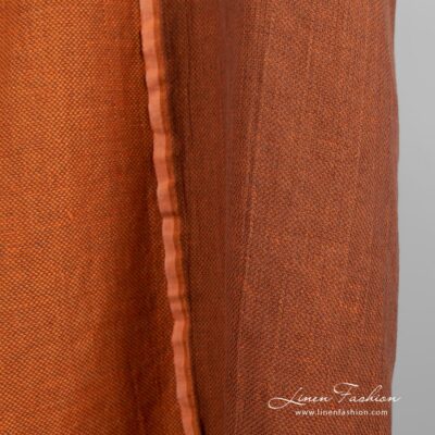 Orange linen cotton fabric, perfect for clothes and home textile