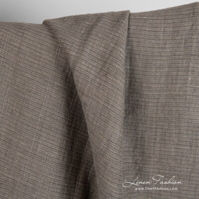 Linen cotton fabric in grey color, perfect for clothes and home textile