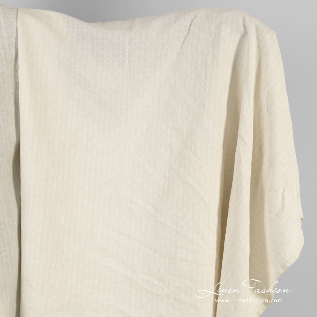 Linen cotton fabric in cream color