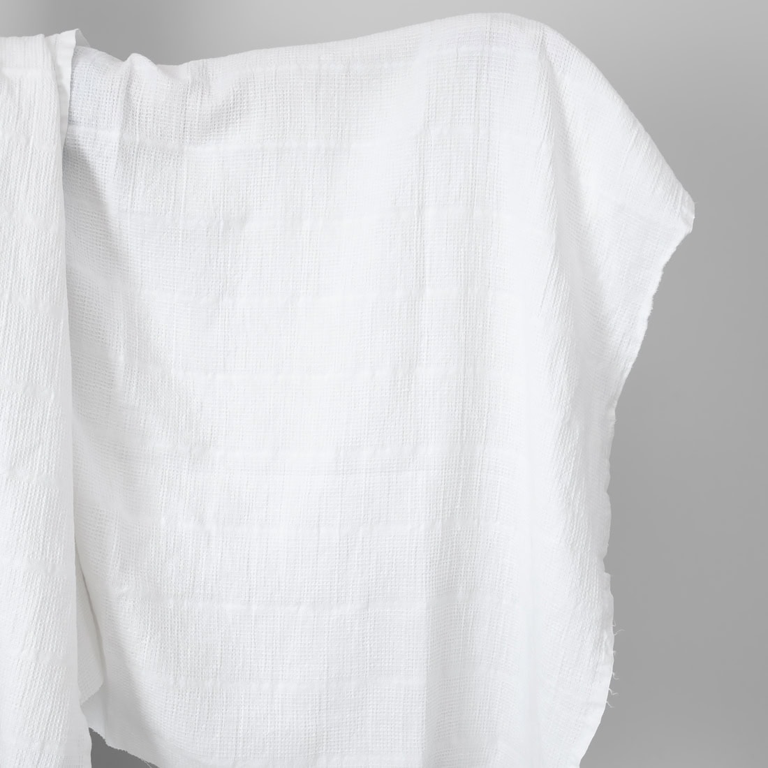 linen cotton white waffle, washed.