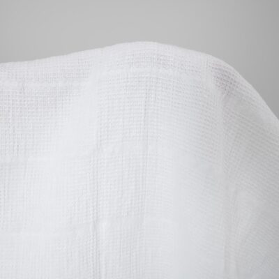 linen cotton white waffle, optic.
