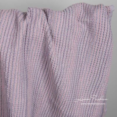 Washed linen cotton waffle lilac fabric 4 Washed linen cotton waffle lilac fabric