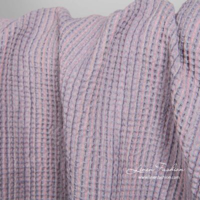 Washed linen cotton waffle lilac fabric 5 Washed linen cotton waffle lilac fabric