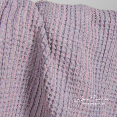 Washed linen cotton waffle lilac fabric 6 Washed linen cotton waffle lilac fabric