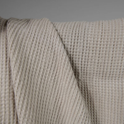 Washed linen cotton fabric beige waffle 6 Washed linen cotton fabric beige waffle 150cm