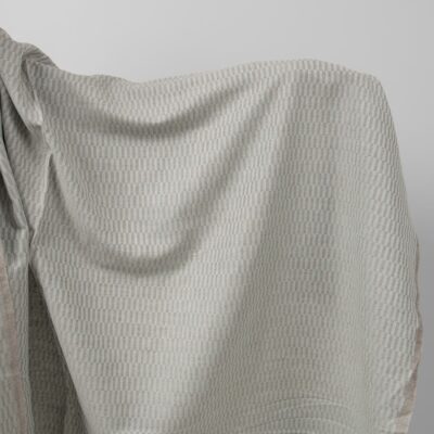 Blue and grey patterned linen cotton fabric