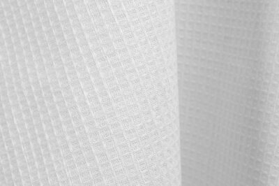 Optical white linen cotton waffle fabric