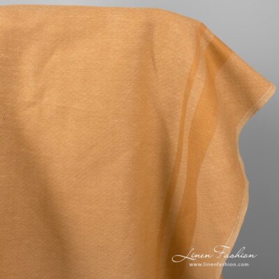 Linen cotton fabric in light caramel brown.