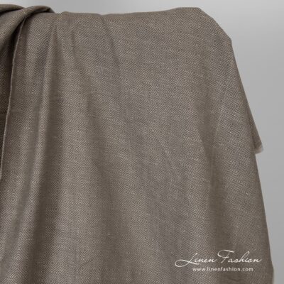 Brown diamond pattern linen cotton fabric 5 Brown diamond pattern linen cotton fabric.