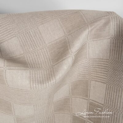Linen cotton checked fabric pattern size