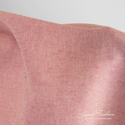 Rosy linen cotton fabric in melange