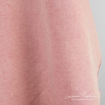 Rosy linen cotton fabric, made in Lithuania