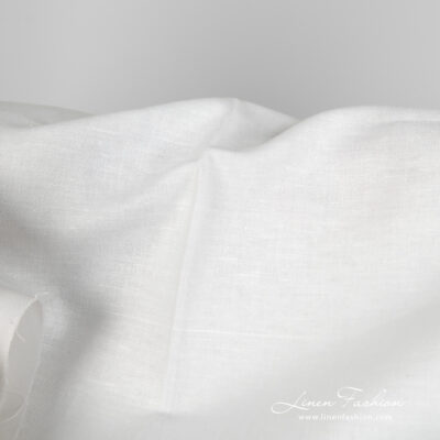 Linen cotton fabric white colour in twill weave close up detail