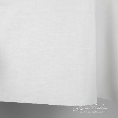 Linen cotton fabric white colour in twill weave edge view