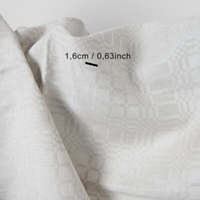 Linen cotton fabric in light beige checks 7 Linen cotton fabric in light beige checks with measurements