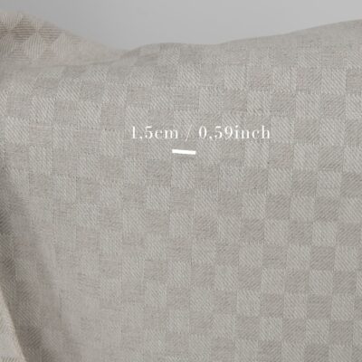 Linen cotton fabric white and natural twill checks 8 Linen cotton fabric white and natural twill checks with measurements
