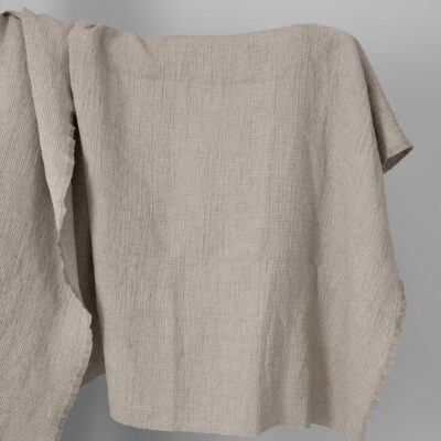 Beige linen cotton waffle fabric washed 5 beige linen cotton waffle fabric, washed.