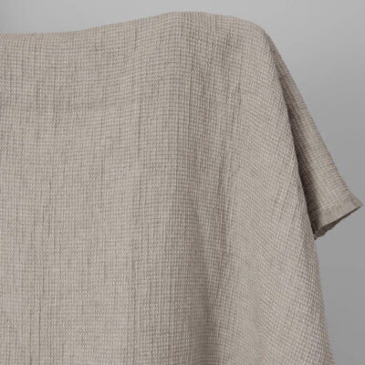 Beige linen cotton waffle fabric washed 6 beige linen cotton waffle fabric.