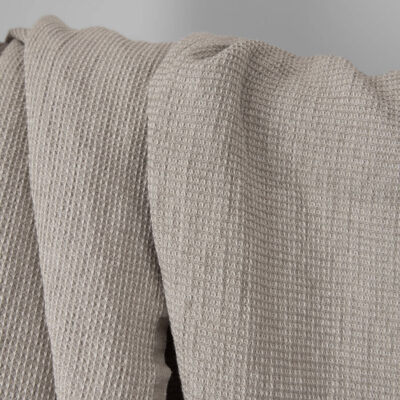 Beige linen cotton waffle fabric washed 7 beige linen cotton waffle fabric, classic design.