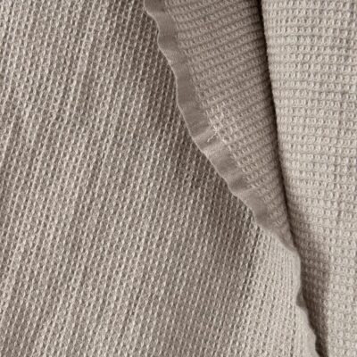 Beige linen cotton waffle fabric washed 8 beige linen cotton waffle fabric, heavy quality.